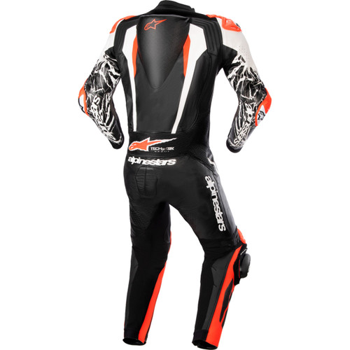 Alpinestars #3156323123154 - Racing Absolute v2 1-Piece Leather Suit - Black/White/Red Fluo - US 44 / EU 54