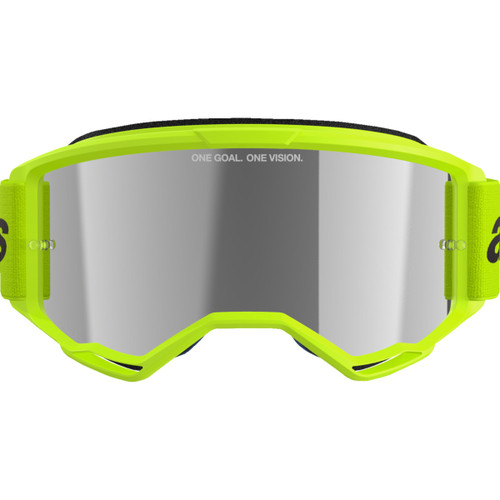 Alpinestars Goggles #5103225-5299 - Vision 3 Goggle - Wordmark - Yellow Fluo - Silver Mirror Lens