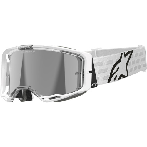 Alpinestars Goggles #5101625-2055 - Vision 8 Goggle - Corp - White - Silver Mirror Lens