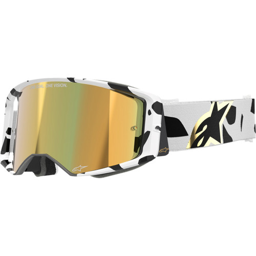 Alpinestars Goggles #5100325-2044 - Supertech Goggle - Corp - White - ABS Vision - Gold Mirror Lens
