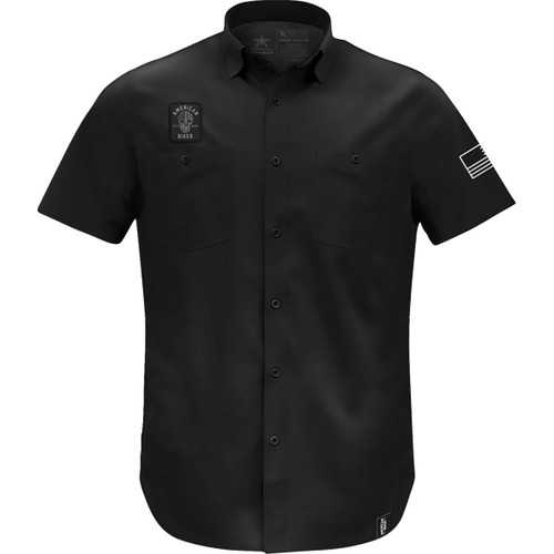 American Biker #ABBSAM07ST74BK4R - Biker Sam Lightweight Shirt - Black/White - 4XL