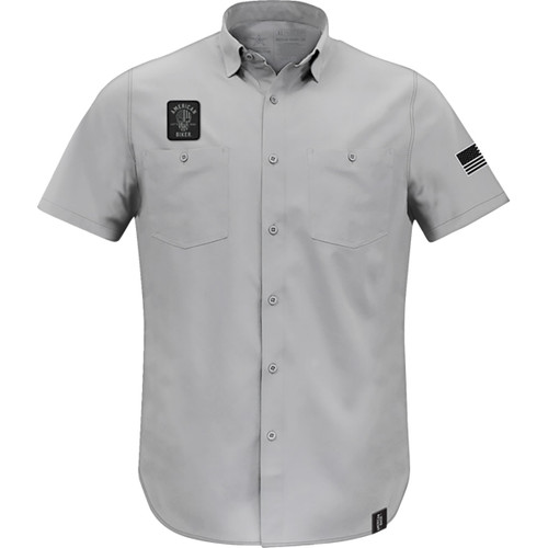 American Biker #ABBSAM11ST74GY3R - Biker Sam Lightweight Shirt - Gray/Black - 3XL