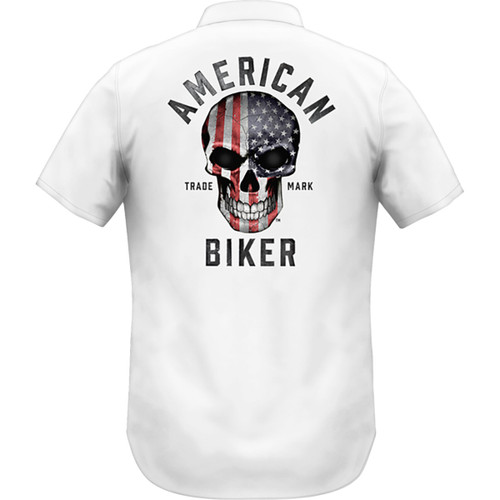 American Biker #ABBRWBSAM13ST74WH4R - Biker Sam Lightweight Shirt - Red/White/Blue - 4XL