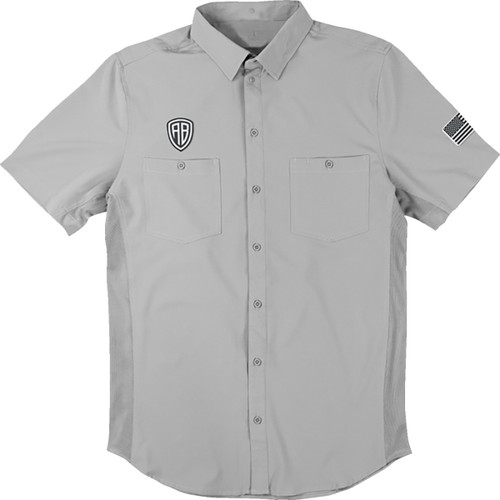 American Biker #ABBLETSRIDE16ST26GY4 - Let's Ride Vented Shirt - Gray/Black - 4XL