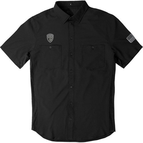 American Biker #ABBLETSRIDE16ST26BK4 - Let's Ride Vented Shirt - Black/Gray - 4XL