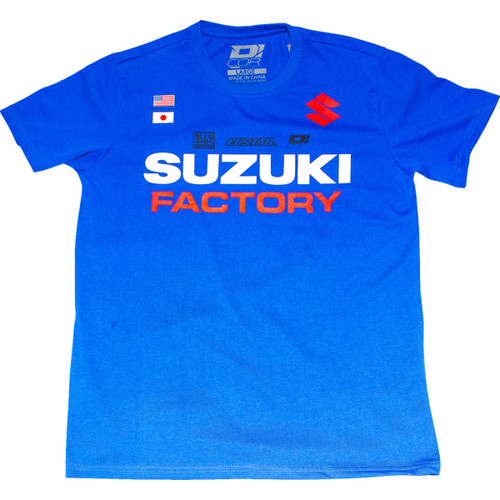 D'cor Visuals #80-128-3 - Suzuki Factory T-Shirt - Blue - Large