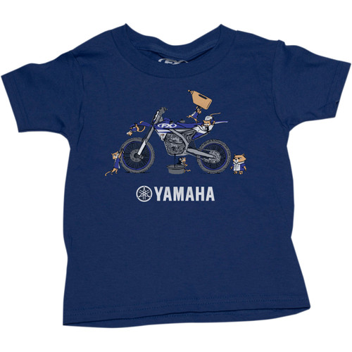Factory Effex #22-83222 - Toddler Yamaha Pit Crew T-Shirt - Navy - 3T