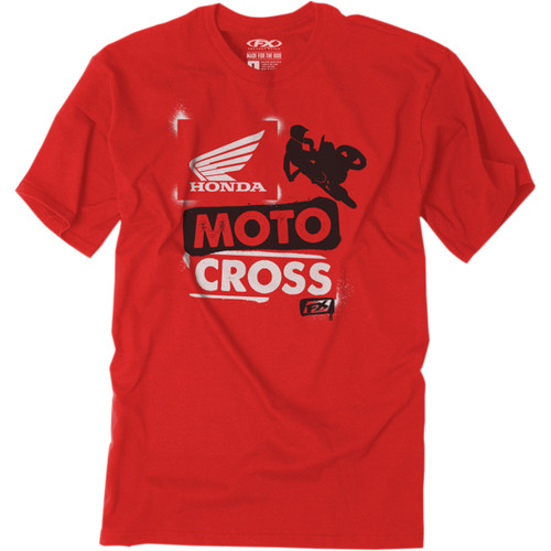 Factory Effex #21-83332 - Youth Honda Paint T-Shirt - Red- Medium