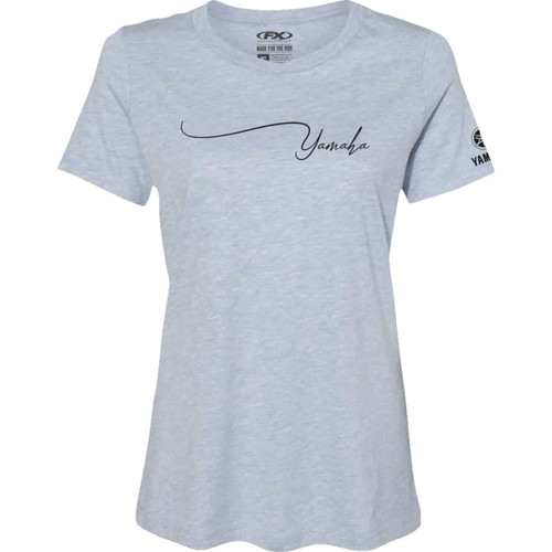 Factory Effex #27-87242 - Women's Yamaha Signature T-Shirt - Light Heather Blue - Medium
