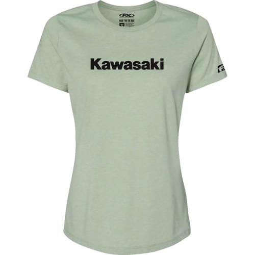 Factory Effex #27-87142 - Women's Kawasaki T-Shirt - Light Heather Green - Medium