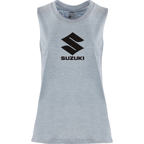 Factory Effex #27-87456 - Women's Suzuki Idol Muscle Tank Top - Light Heather Blue - XL