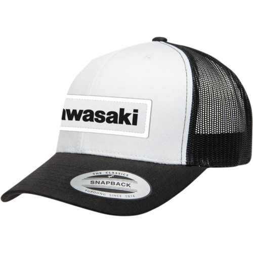 Factory Effex #25-86104 - Kawasaki Throwback Hat - Black/White