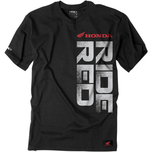 Factory Effex #16-88310 - Honda Ride Red Vertical T-Shirt - Black - Medium