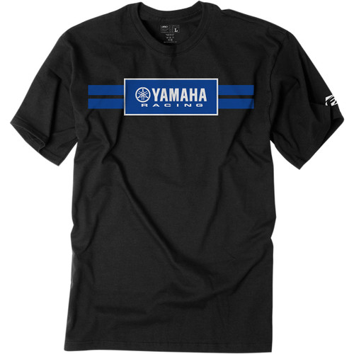 Factory Effex #19-87202 - Yamaha Racing Stripe T-Shirt - Black - Medium