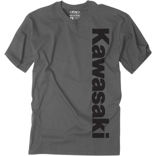 Factory Effex #24-87106 - Kawasaki Vertical T-Shirt - Charcoal Gray - XL