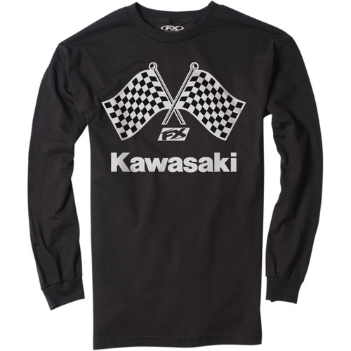 Factory Effex #23-87116 - Kawasaki Finish Line Long-Sleeve T-Shirt - Black - XL