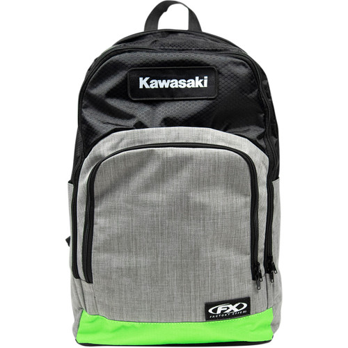 Factory Effex #23-89110 - Kawasaki Standard Backpack - Black/Gray/Green