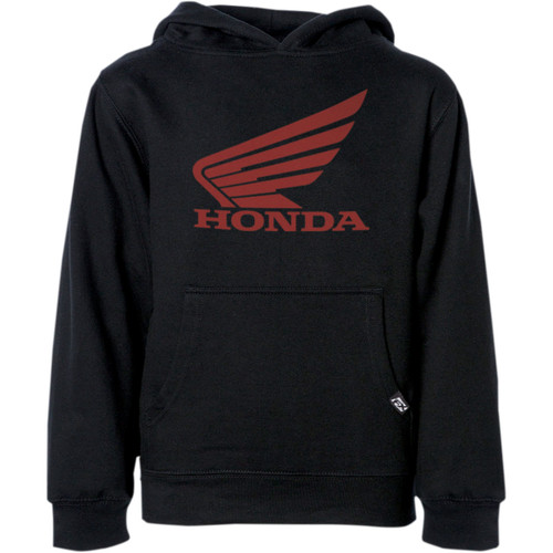 Factory Effex #25-88342 - Youth Honda Wing Pullover Hoodie - Black - Medium