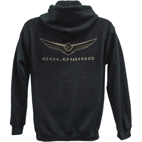 Factory Effex #25-88802 - Goldwing Icon Zip-Up Hoodie - Black - Medium