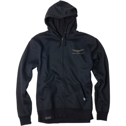 Factory Effex #25-88802 - Goldwing Icon Zip-Up Hoodie - Black - Medium
