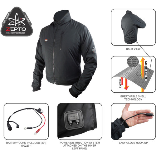 Gears Canada #100310-1-2XL - Gen X-4 Heated Jacket Liner - Black - 2XL