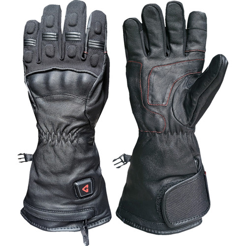 Gerbing Heated Clothing #GER-GVHK-7V-B-XL - 7 V Hard Knuckle Battery Heated Gloves - Black - XL