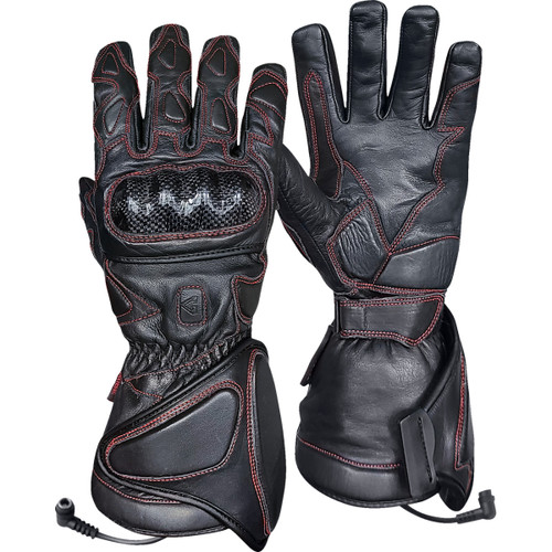 Gerbing Heated Clothing #GER-EXGL-12-B-L - 12 V Extreme Hard Knuckle Heated Gloves - Black - Large