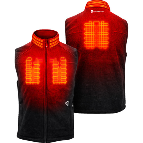 Gerbing Heated Clothing #GER-TFVST-7V-M-B-XL - 7V Thermite Fleece Heated Vest 2.0 - Black - XL