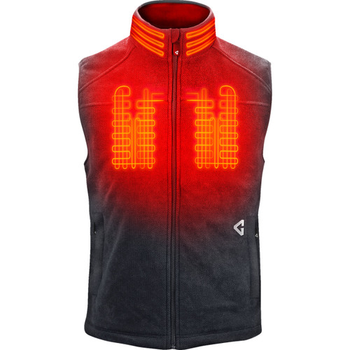 Gerbing Heated Clothing #GER-TFVST-7V-M-G-M - 7V Thermite Fleece Heated Vest 2.0 - Gray - Medium