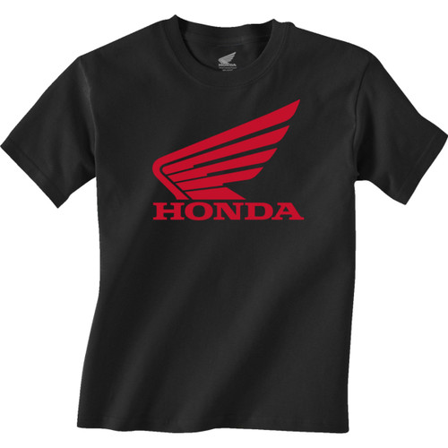 Honda Apparel #NP21S-Y3033-M - Youth Honda Wing T-Shirt - Black - Medium