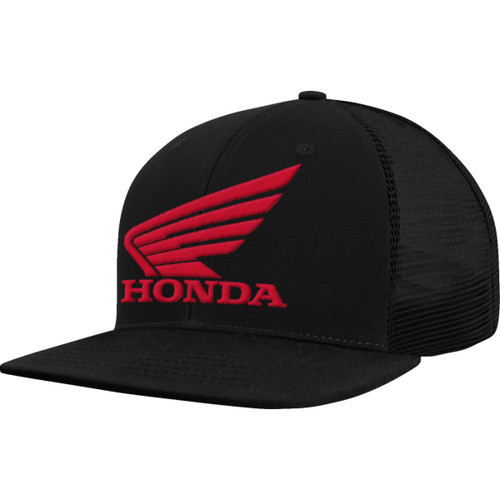 Honda Apparel #NP21A-H3170 - Honda Wing Flat Bill Hat - Black/Red