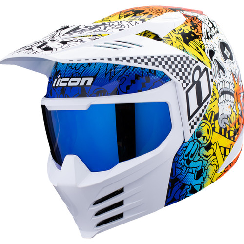 Icon - Elsinore™ Helmet - Doodle 3 - White - Small