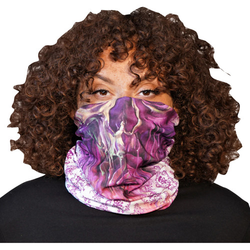 Lethal Threat #NS90825 - Watercolor Skull Face Neck Scarf