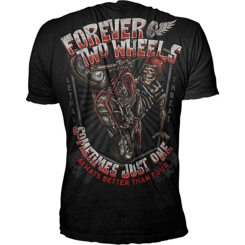 Lethal Threat #LT20898XXL - Forever Two Wheels T-Shirt - Black - 2XL