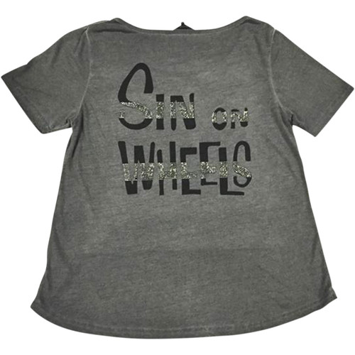 Lethal Threat #LA20613XL - Women's Sinwheels T-Shirt - Gray - XL
