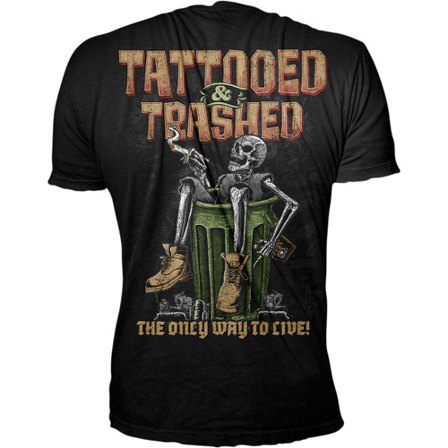 Lethal Threat #LT20892M - Tattooed & Trashed T-Shirt - Black - Medium