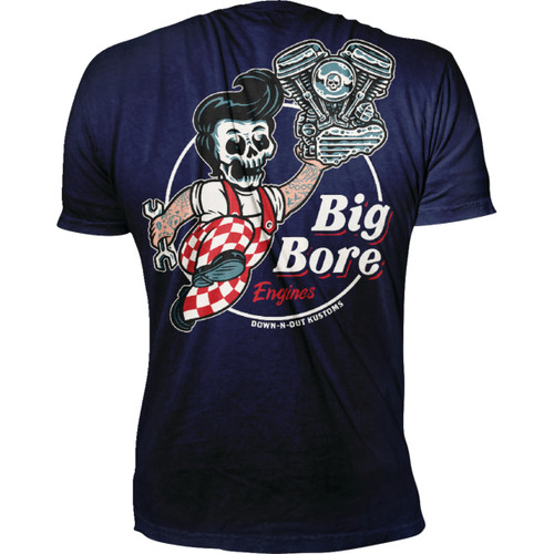 Lethal Threat #DT10048L - Down-N-Out Big Bore T-Shirt - Navy - Large