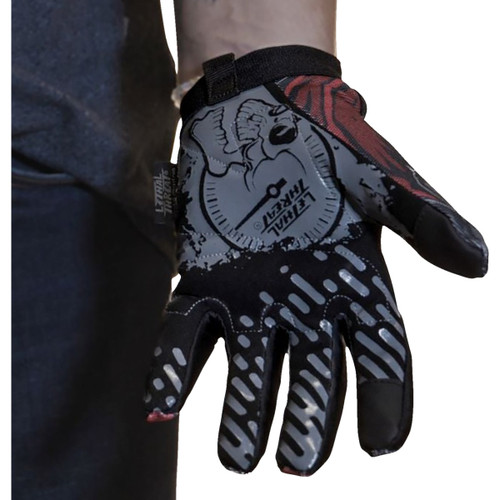 Lethal Threat #GL15021M - Good N Evil Skulls Gloves - Black - Medium