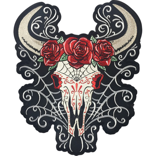Lethal Threat #LT30228 - D.O.D Western Skull Large Embroidered Patch - Large