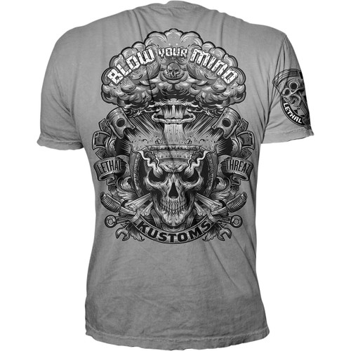 Lethal Threat #VV40170XXXL - Vintage Velocity Blow Your Mind T-Shirt - Gray - 3XL