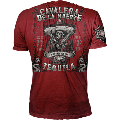 Lethal Threat #VV40161XXL - Vintage Velocity Bandido Tequila T-Shirt - Burgundy - 2XL