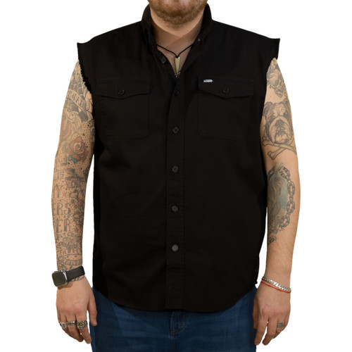 Lethal Threat #CO60213XXXL - USA Skull Melt Sleeveless Shirt - Black - 3XL