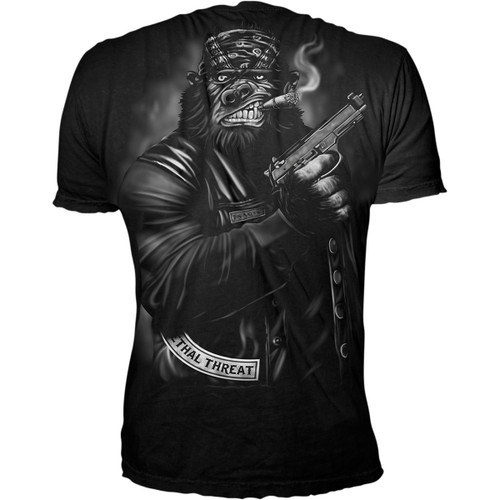 Lethal Threat #LT20732XXL - Pistol Packing Gorilla T-Shirt - Black - 2XL