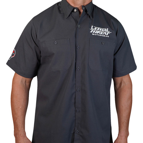 Lethal Threat #FE50220L - Fabrication Monster Shop Shirt - Gray - Large