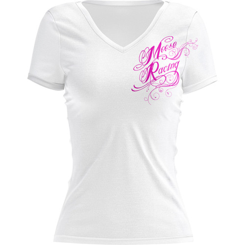 Moose Offroad - Women's Flourish Script T-Shirt - White - XL