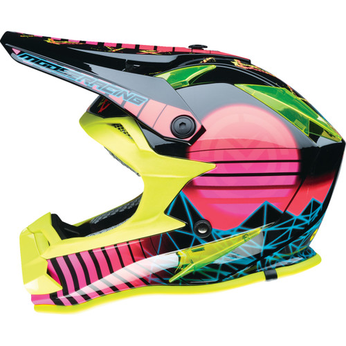 Moose Offroad - Youth F.I. Helmet - Vaporwave - MIPS® - Black/Pink/Yellow - Medium