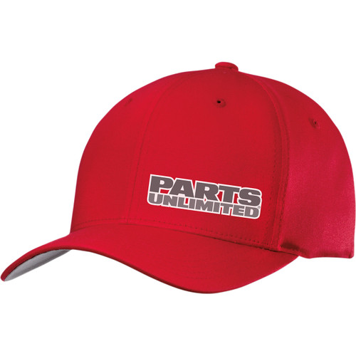 Throttle Threads #PSU29H51RDSM - Parts Unlimited Curved Bill Hat - Red - Small/Medium