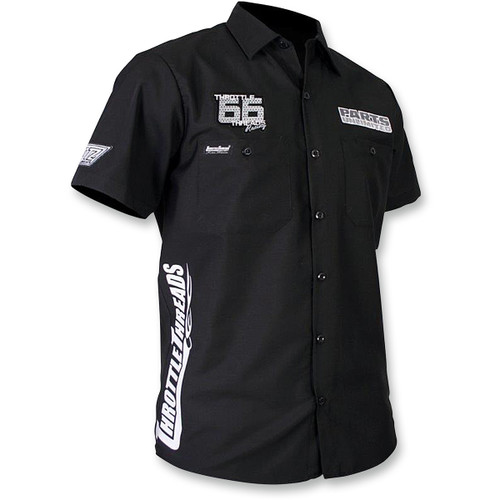 Throttle Threads #TT430S24BKSR - Throttle Threads Snow Shop Shirt - Black - Small