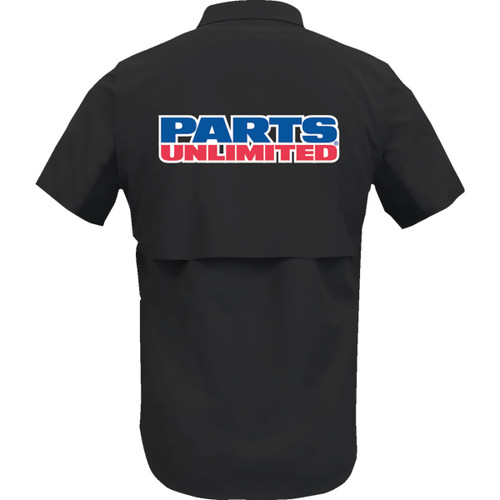 Throttle Threads #PSU37ST26BKMD - Parts Unlimited Vented Shop Shirt - Black - Medium