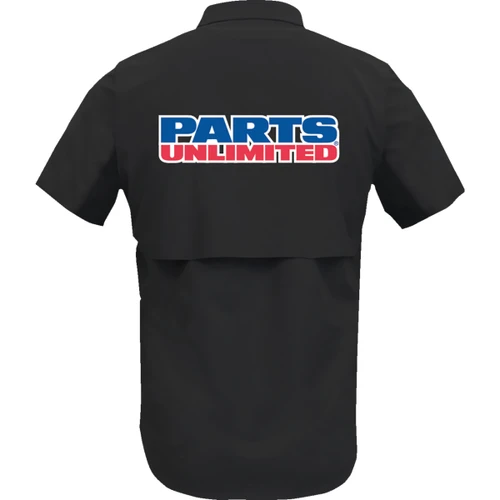 Throttle Threads #PSU37ST26BKSM - Parts Unlimited Vented Shop Shirt - Black - Small
